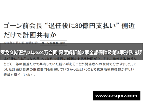 麦戈文斯签约3年624万合同 深度解析前2季全额保障及第3季球队选项